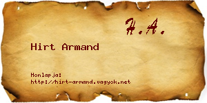 Hirt Armand névjegykártya